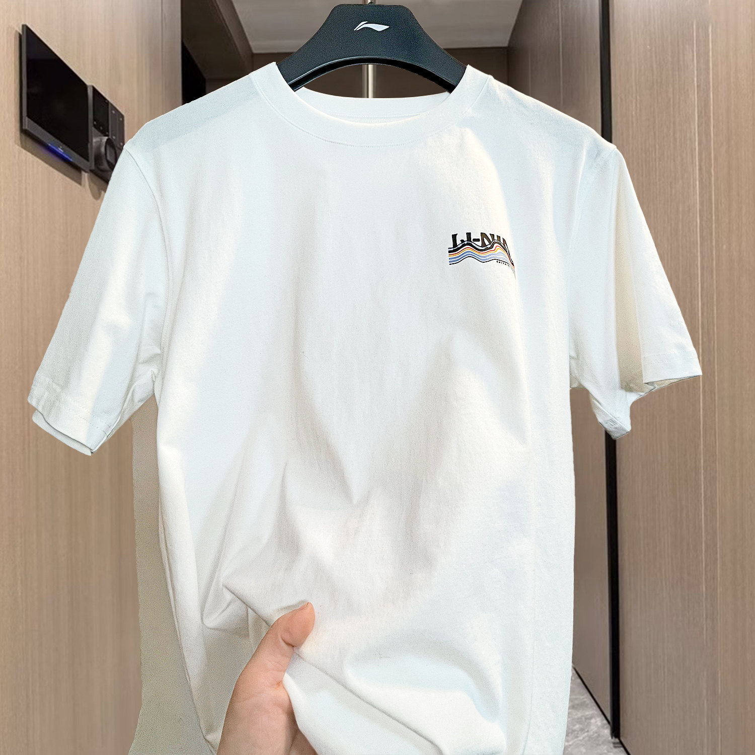 李宁短袖男款2025春季新款纯棉针织半袖纯色内搭宽松T恤潮流半袖