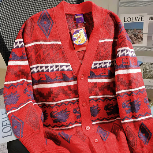 李宁红色毛衣男女同款2026春季新款日进斗金系列外套宽松薄款卫衣