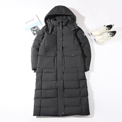 李宁长款羽绒服女款2025冬季新款修身潮流80%鸭绒保暖连帽外套