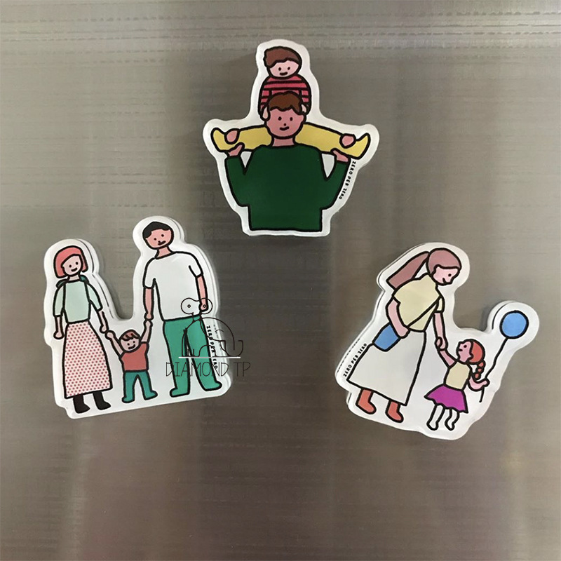 INS韩国家庭温馨插画图案冰箱贴家居生活磁力贴冰箱装饰拍照道具图片