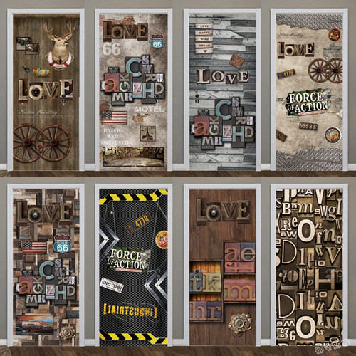 加厚不透防水门贴纸御宅贴饰PVC