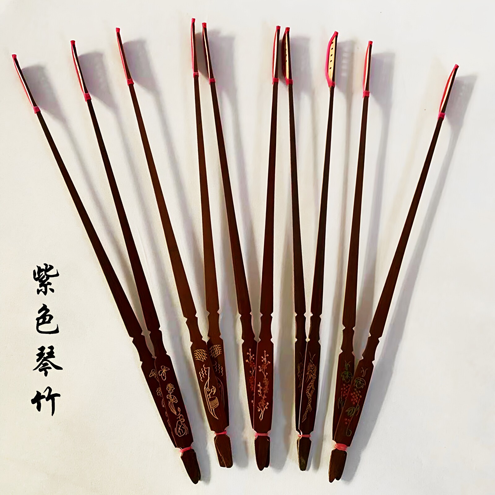 扬琴琴竹扬琴乐器配件毽子演奏竹子杨琴紫色赠琴竹筒皮管皮管包邮