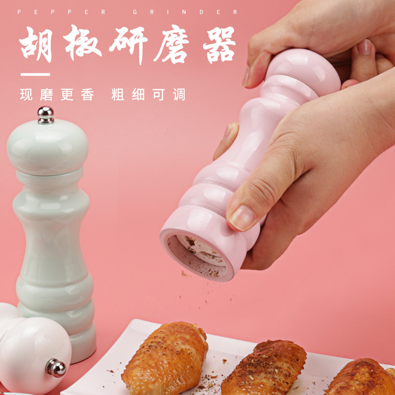 胡椒研磨器手动磨胡椒粉花椒粒木质家用厨房小工具白黑胡椒研磨瓶|ruв категории кухня/посуда, кухонный Гаджет/кухня хранения, тарного хранения/кухня хранения посуды, приправы бутылки - от Buy2taobao.com для оказания профессиональной услуги покупки агента Taobao