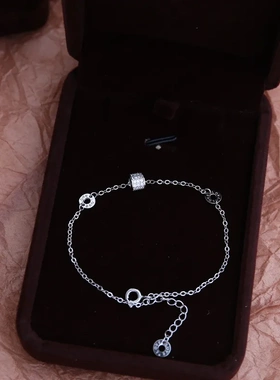 s925纯银欧美个性轻奢风镶钻小蛮腰手链女新款潮时尚气质字母手链