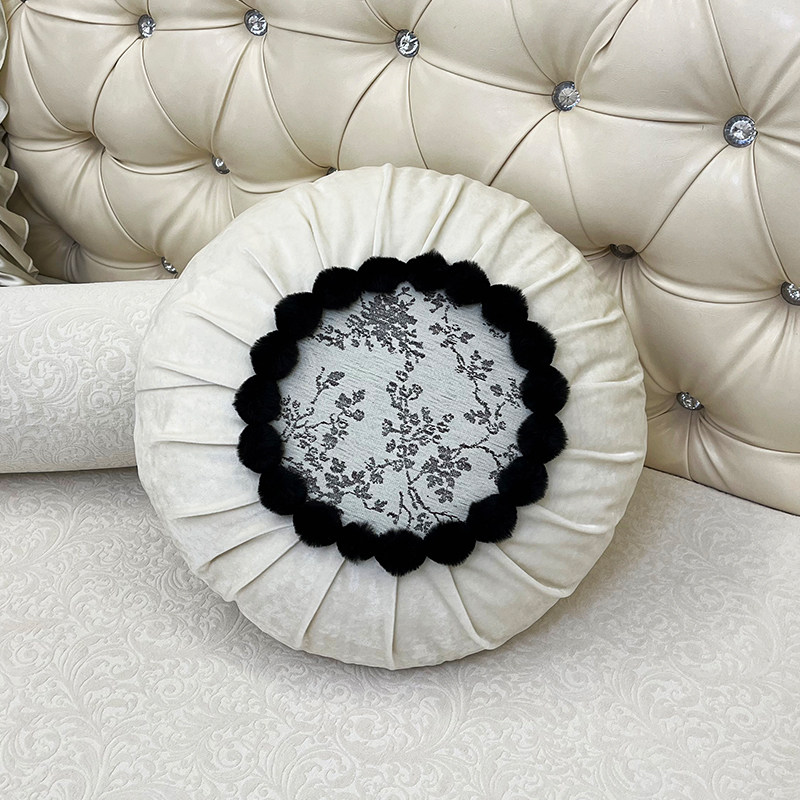 欧式靠垫新古典圆抱枕 圆形靠枕 圆形坐垫 竹筒枕头 新中式抱枕