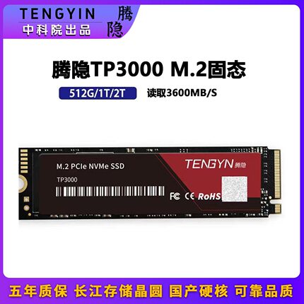 腾隐TP3000 512/1T/2T M.2nvme台式机固态硬盘SSD长江存储原装