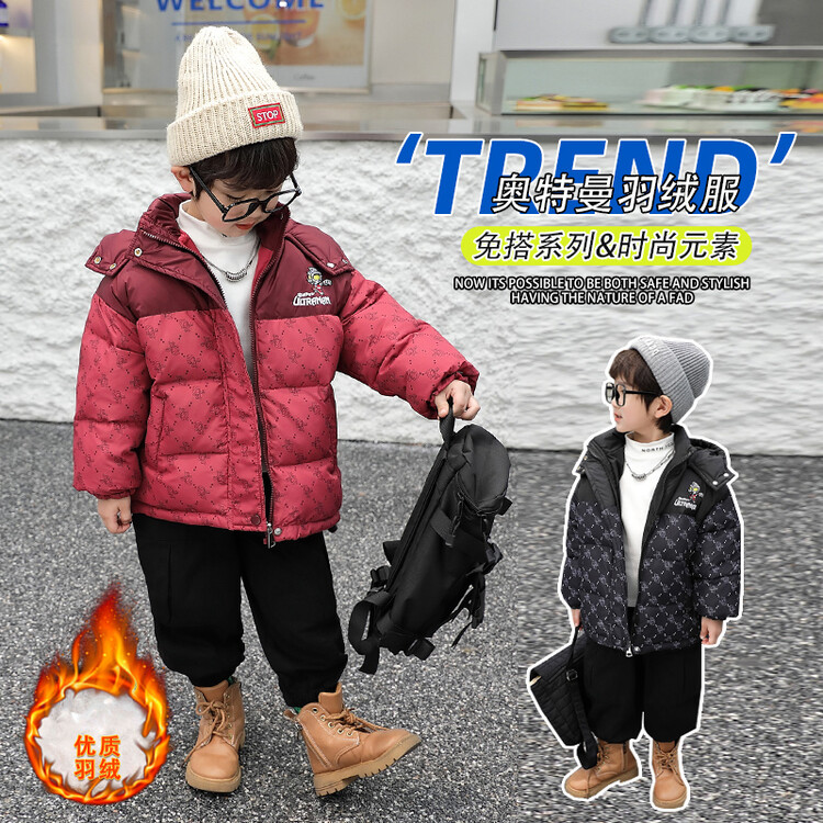 BUEE羽绒服男童2025年新款加厚