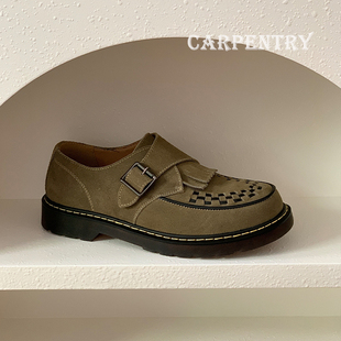 一元木公[反绒牛皮]复古休闲皮鞋男低帮百搭通勤英伦风流苏孟克鞋