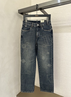 John Richmond 25秋冬新款 男士字母印花直筒牛仔裤JUHBAN160851