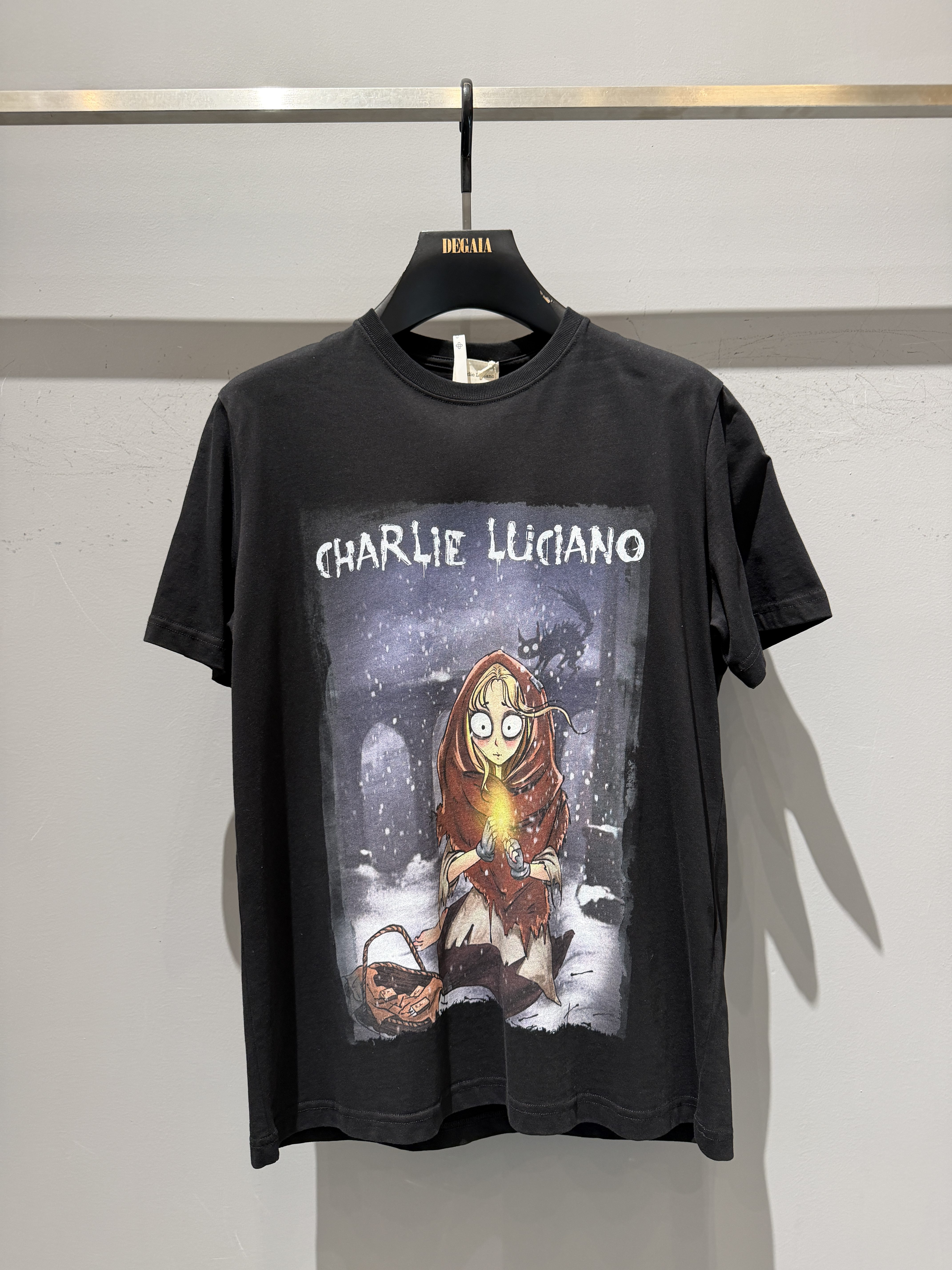 Charlie Luciano 休闲短袖T恤格林童话卖火柴的小女孩印花潮牌