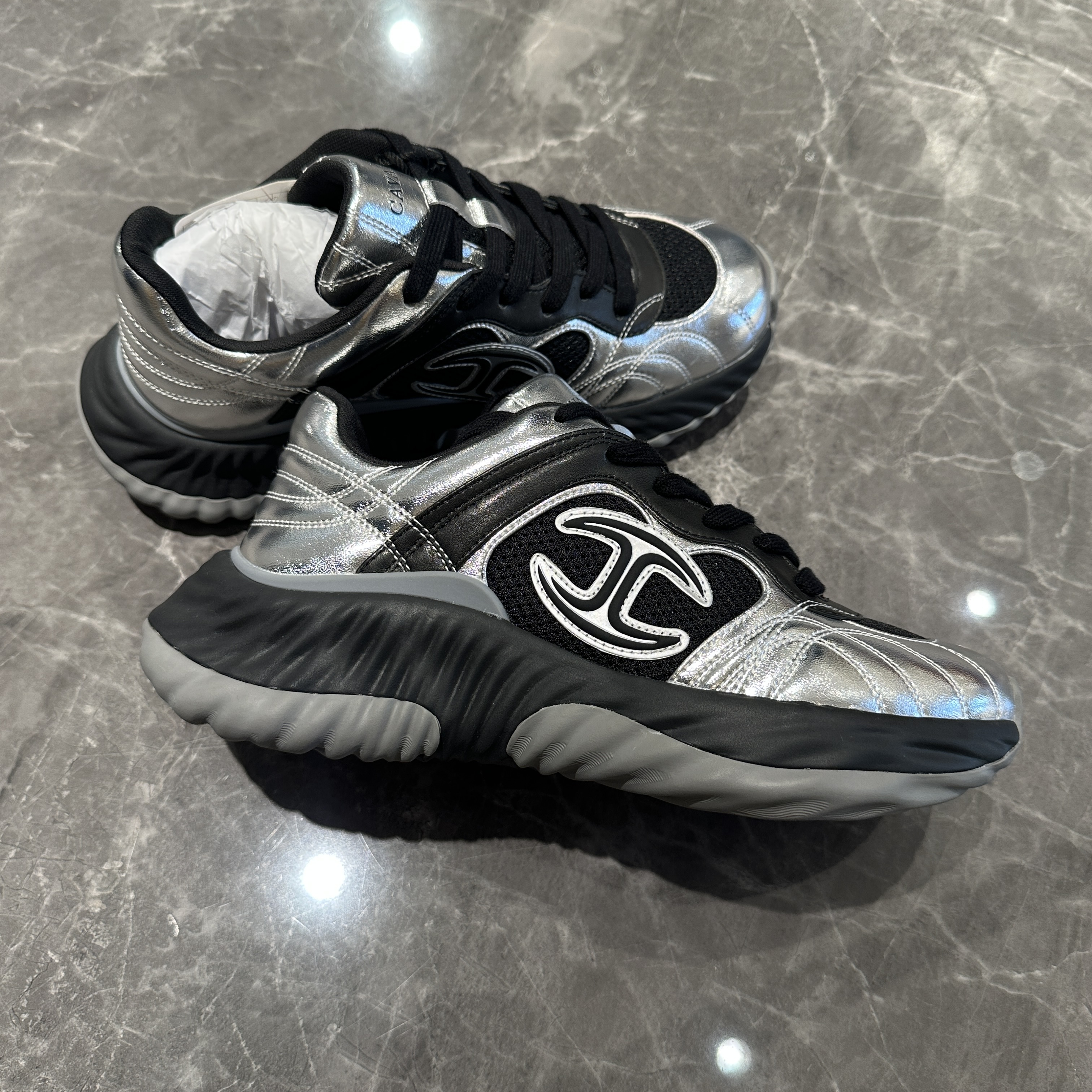 Cavalli Class 25新款 男士时尚系带厚底休闲运动鞋 CA2FES-31A