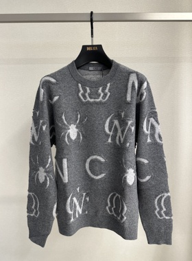 CNC 25秋冬新款 男士时尚字母logo提花羊毛长袖毛衫 811G352001