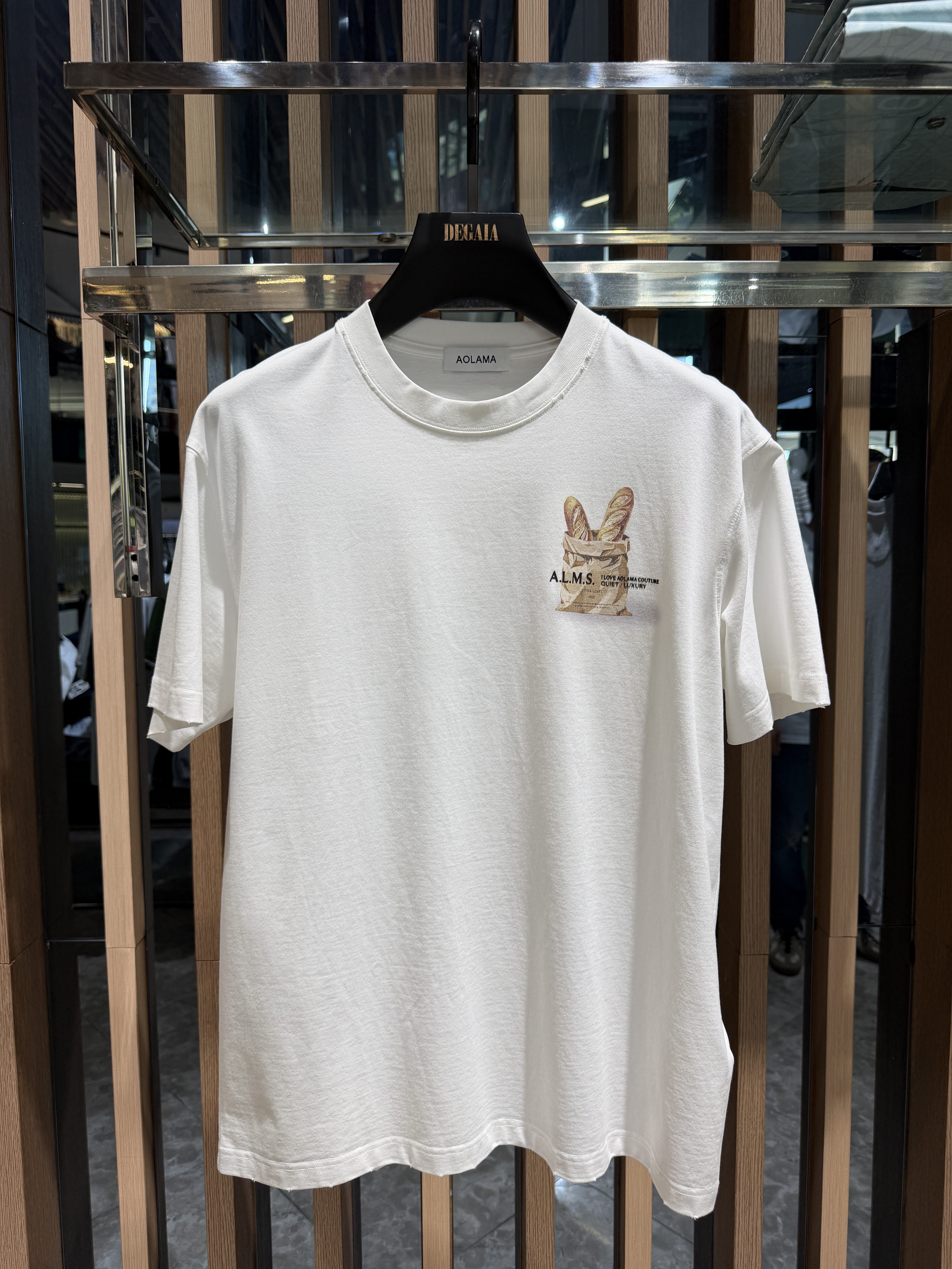 AOLAMA男装26夏季新款时尚胸前印花短袖T恤纯棉宽松上衣880262106