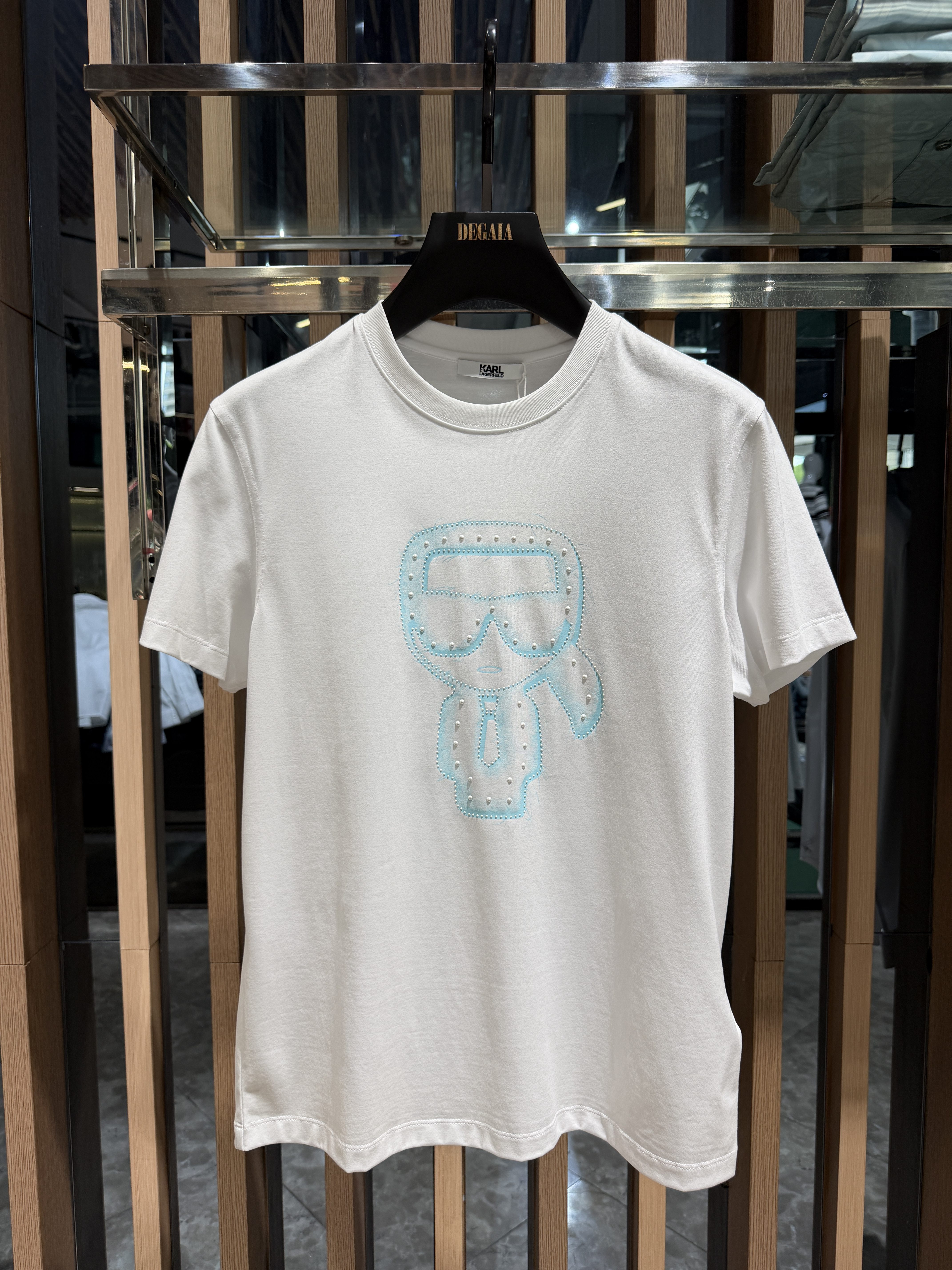 Karl Lagerfeld男装26夏季新款印花钉珠短袖T恤宽松1K1G30602212