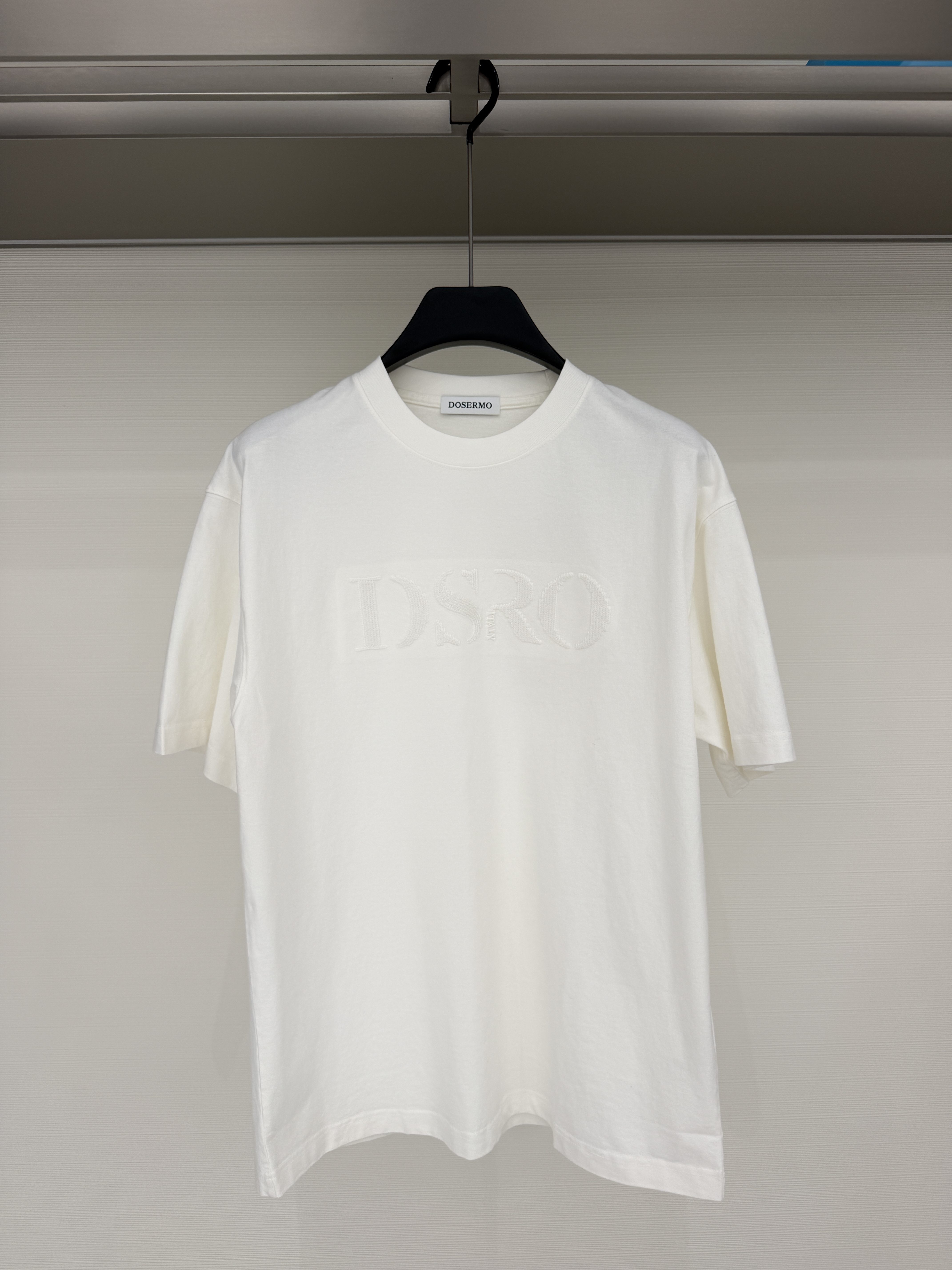 DOSERMO 男装26秋冬新款短袖T恤字母刺绣纯棉宽松上衣660263247