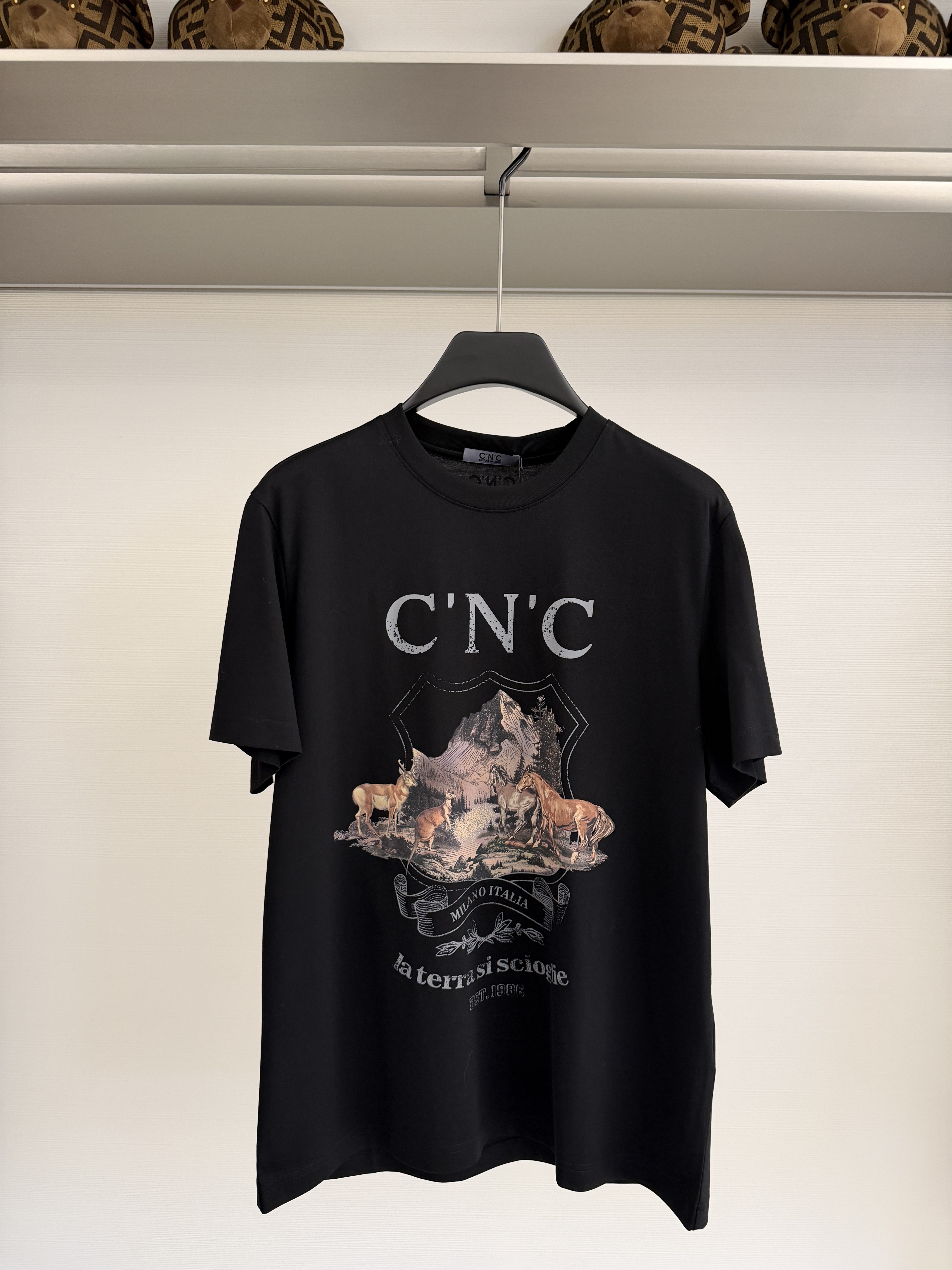 CNC 26春夏新款 男士时尚字母动物印花休闲短袖T恤811H262235