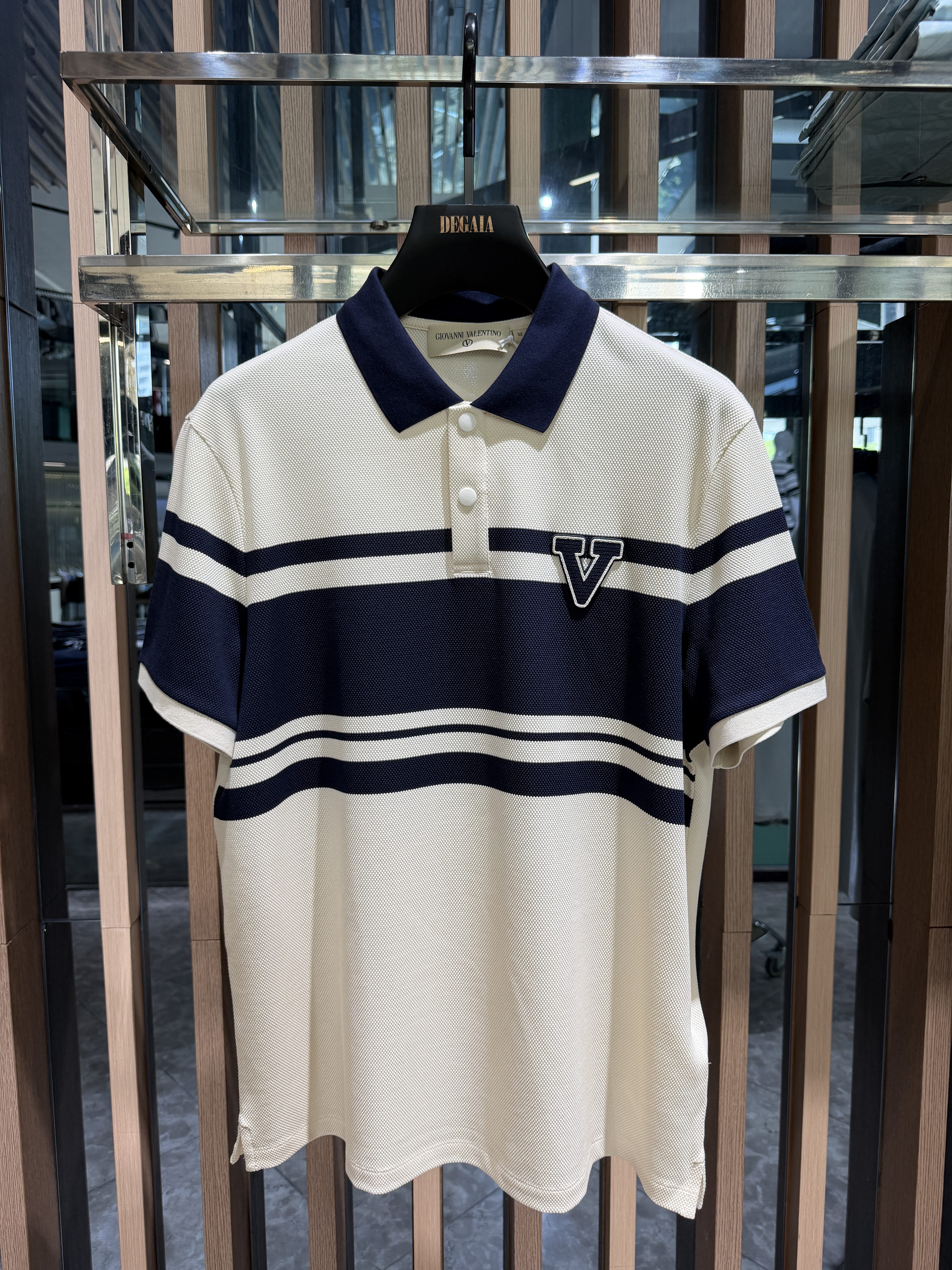 Giovanni Valentino男装26夏季新款绣标条纹短袖Polo衫VT62930002