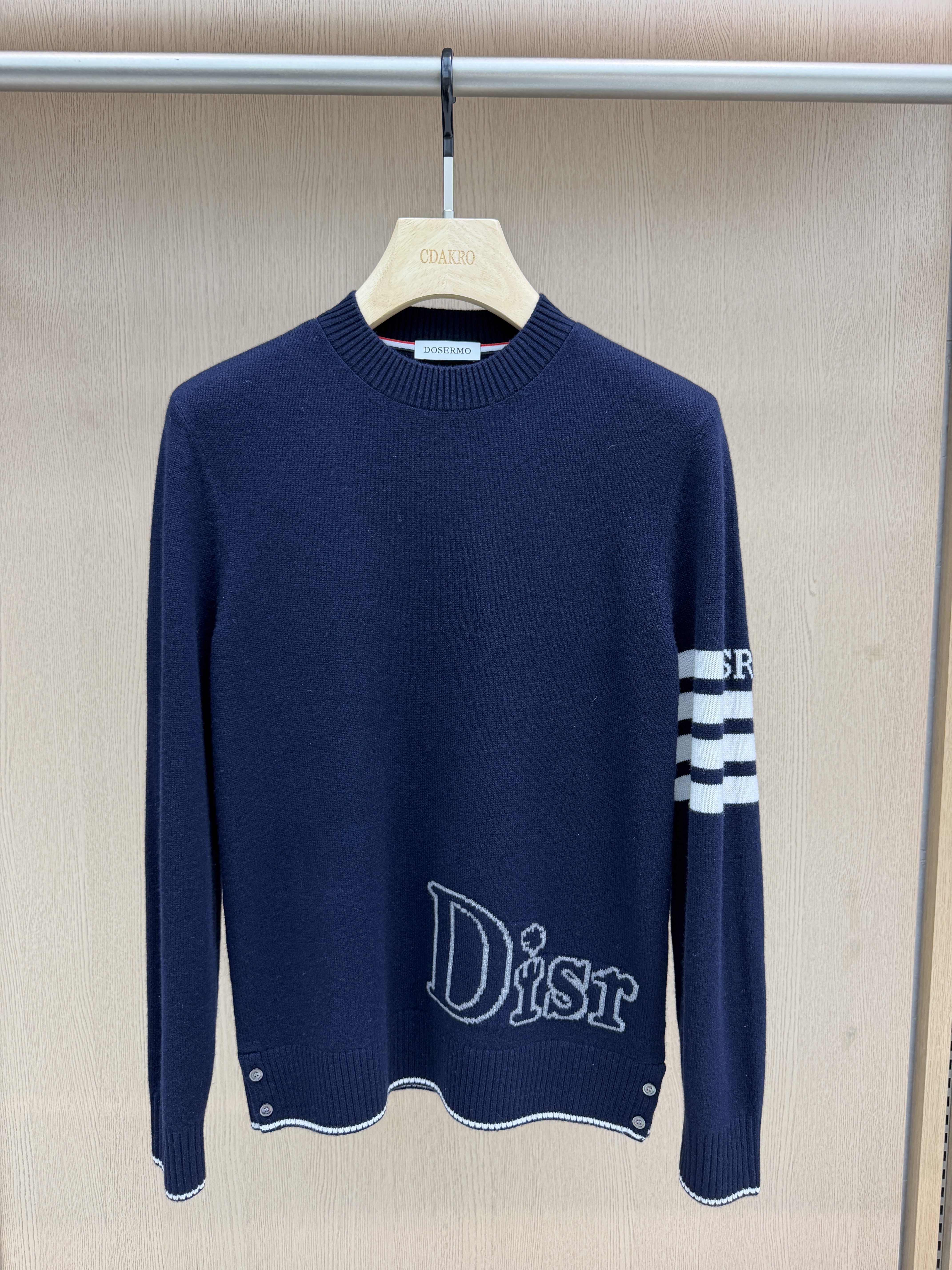 DOSERMO男装26秋冬新款套头羊毛衫时尚字母印花休闲上衣660363822