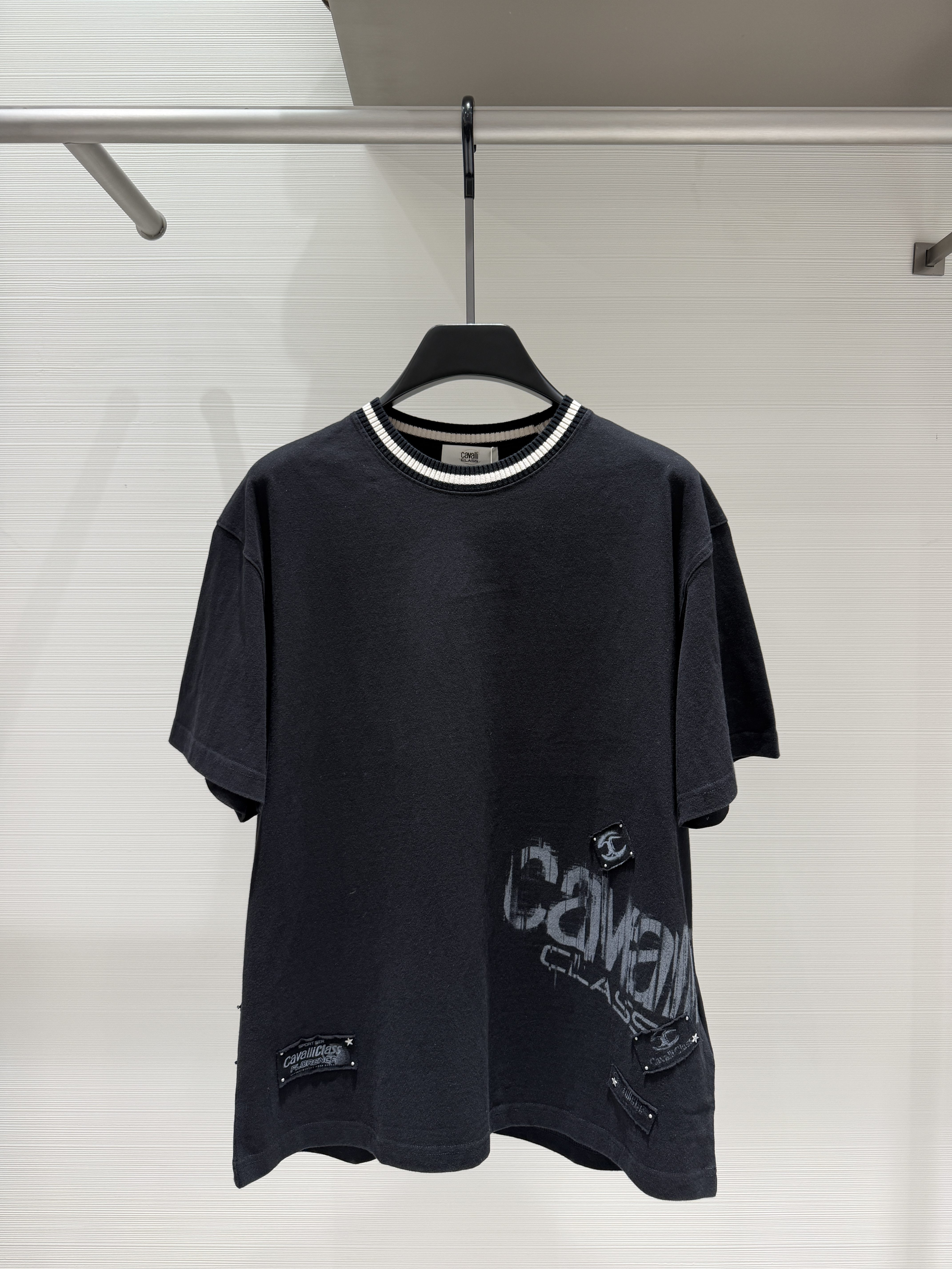 Cavalli Class 男装26秋冬新款印花短袖T恤宽松休闲风CM022F3047