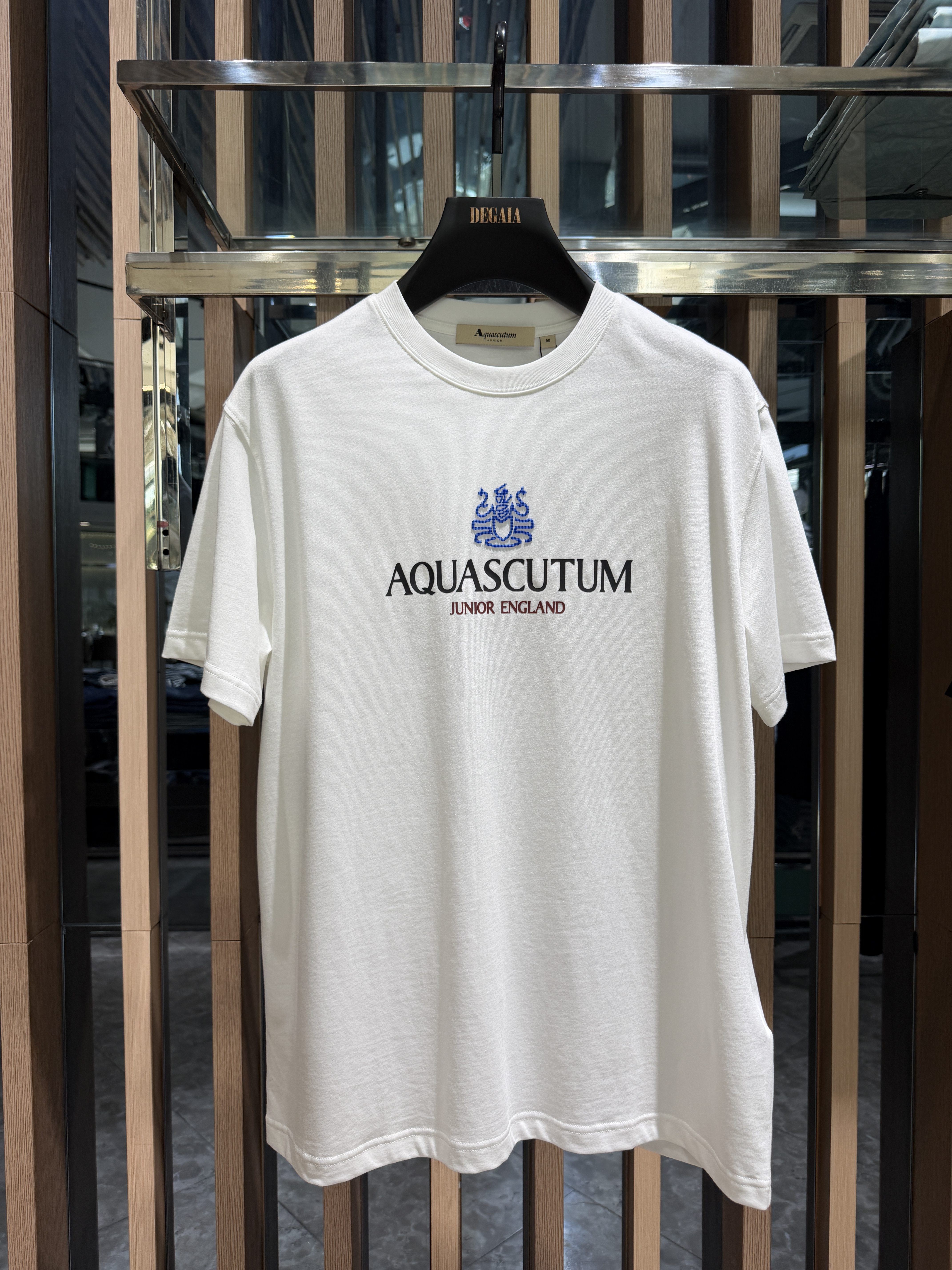 Aquascutum男装26夏季新款字母印花短袖T恤纯棉款上衣AQ62860296