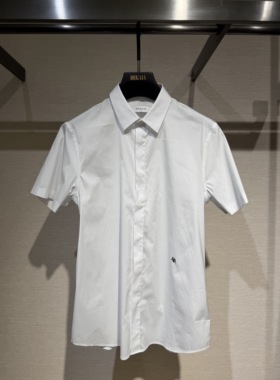 DEGAIA 26春夏新款 男士下摆logo刺绣翻领短袖衬衫 DUIAAC201667