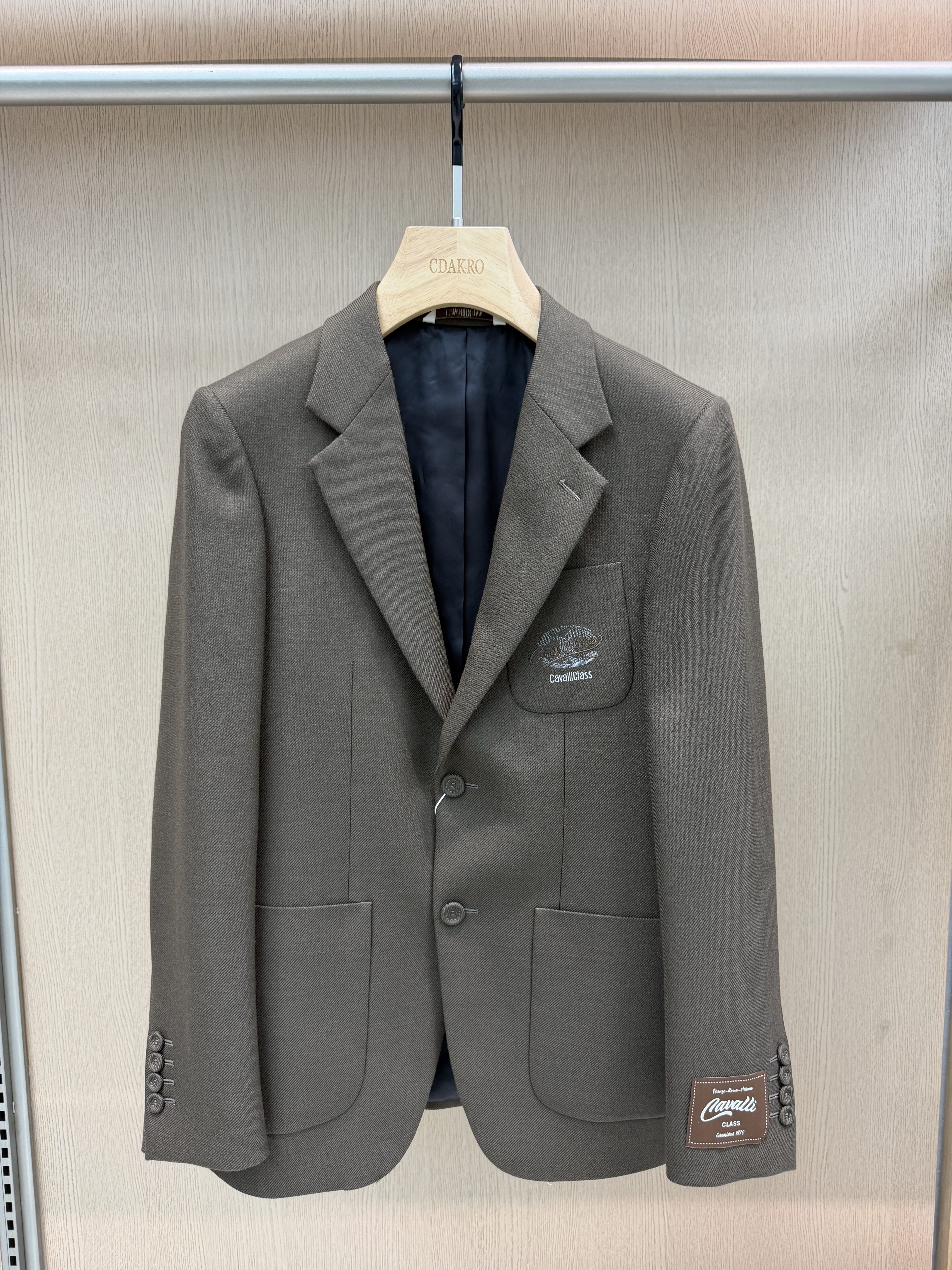 Cavalli Class男装26秋冬新款西服字母刺绣休闲款外套CM122F3190