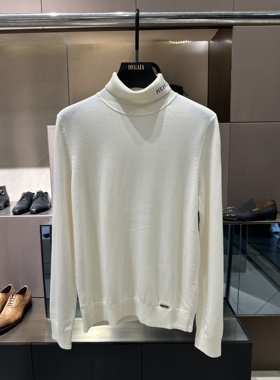 PIERRE PIERUCCI 25秋冬新款 男士领口刺绣高领毛衫 881G352535