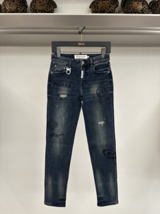 字母印花破洞牛仔裤 PIERRE 男士 25秋冬新款 881G391531 PIERUCCI