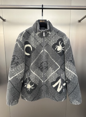 CNC 25秋冬新款 男士时尚满印花版立领毛呢夹克外套811G324010