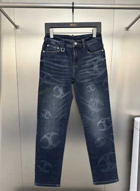 Cavalli CLASS 鼎锋秋冬推荐 男士logo满印花版牛仔裤CM052C3055