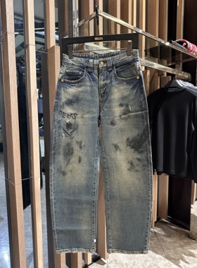 Dartin Bonaparto 25秋冬新款 男士时尚印花做旧牛仔裤SDJ2517216