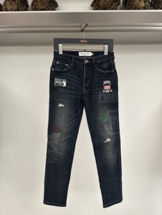 绣标印花破洞牛仔裤 PIERRE 男士 25秋冬新款 881G391536 PIERUCCI