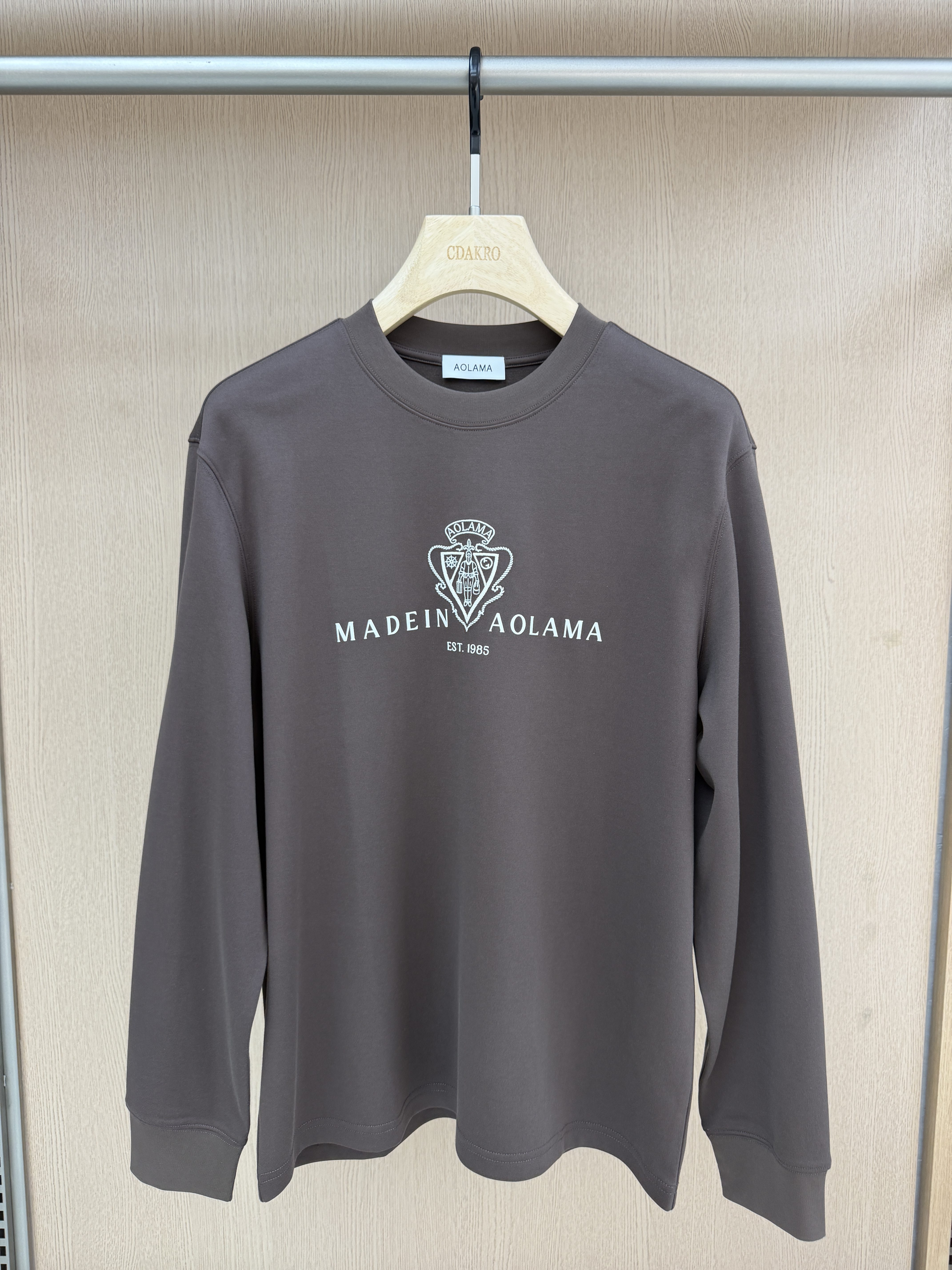AOLAMA男装26秋冬新款长袖T恤时尚字母印花休闲款上衣881063203