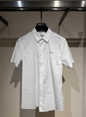 DEGAIA 26春夏新款 男士胸前字母刺绣翻领短袖衬衫 DUIAAC201666