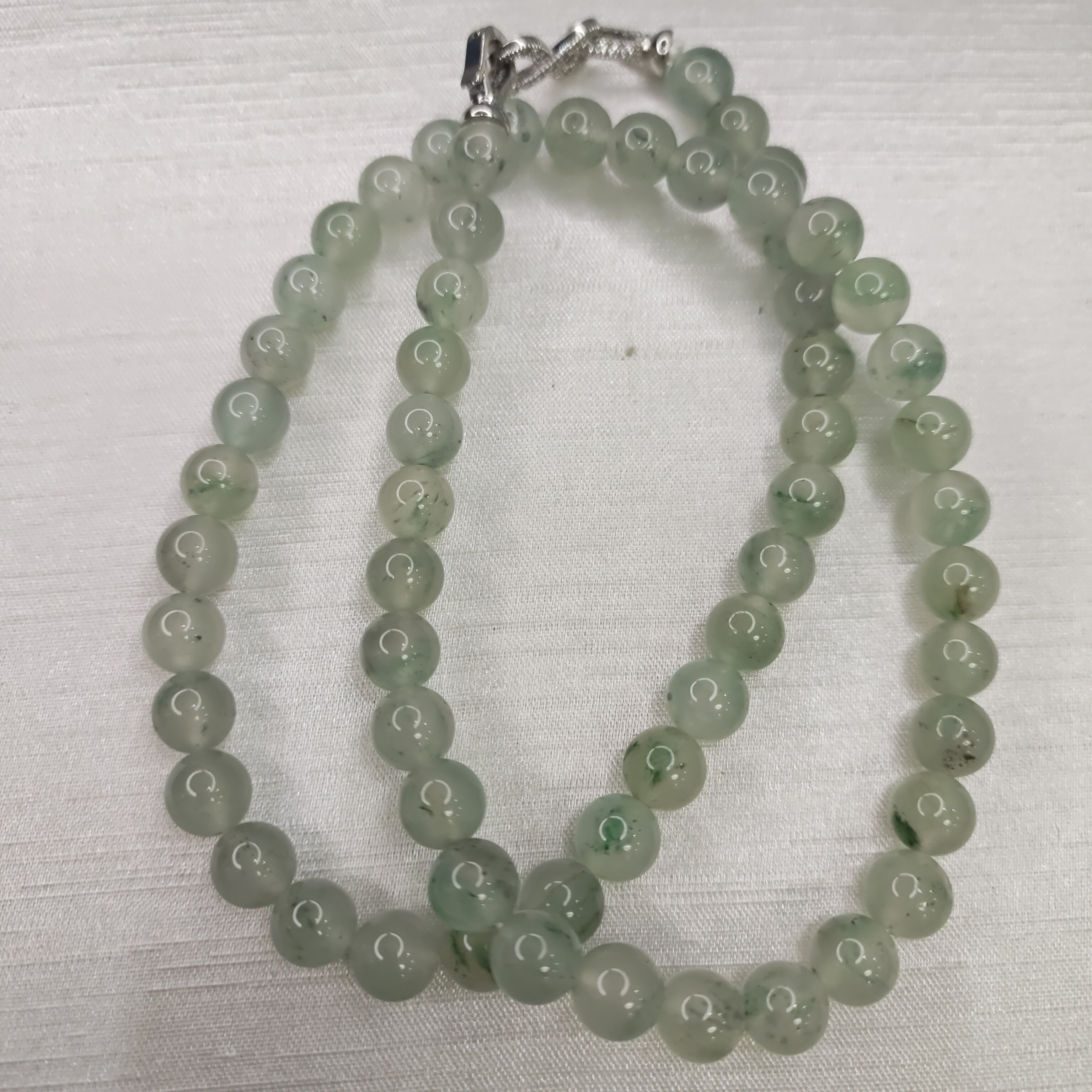 天然玉石 非洲翠独龙玉项链8mm
