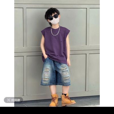 男孩子潮帅气时髦套装男宝炸街痞