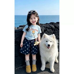 四岁女孩衣服适合夏天女童套装夏日高级感女宝可爱超萌时尚洋气时