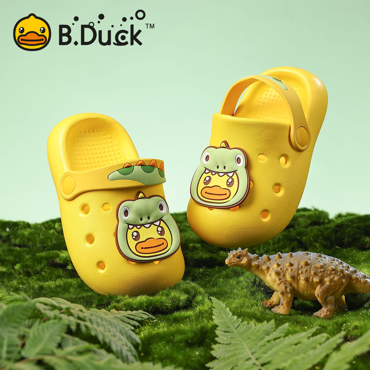 B.Duck小黄鸭童鞋男童女童防滑凉拖鞋居家室内儿童拖鞋洞洞鞋夏
