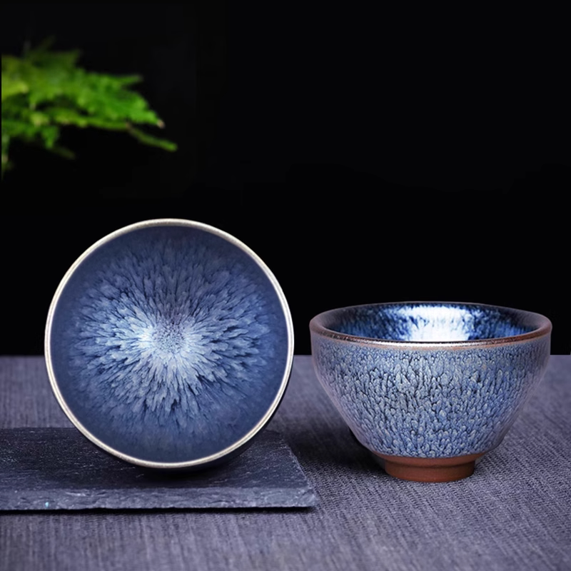 建阳建盏主人杯纯手工礼盒装原矿釉大号茶杯个人专用茶盏百花盏杯图片