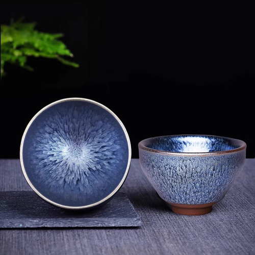 建阳建盏主人杯纯手工礼盒装原矿釉大号茶杯个人专用茶盏百花盏杯
