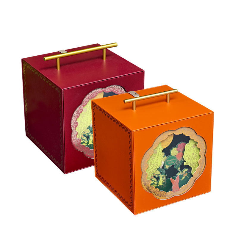 手提灯笼礼盒中秋包装流心奶黄月饼包装盒酒店盒子手工冰皮定制