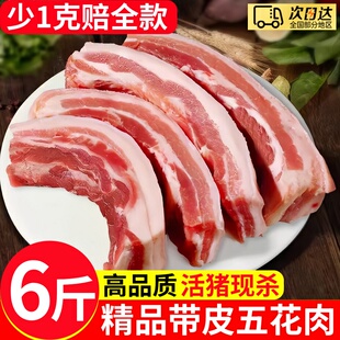 猪五花肉新鲜带皮现杀冷冻精修土猪肉商用食材生鲜大块冷鲜肉猪肉