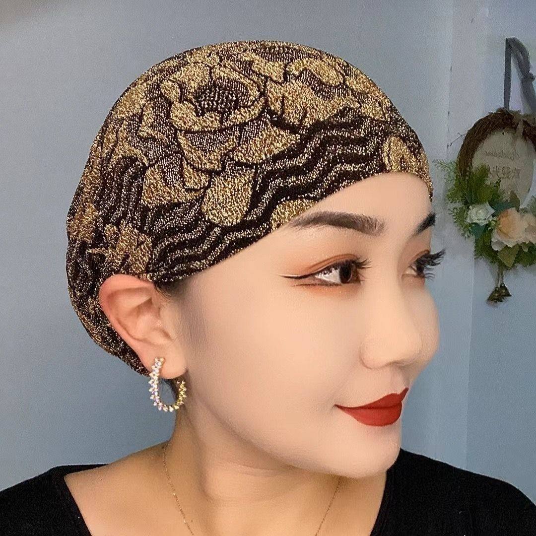 帽子女士新款妈妈弹力包头帽女士化疗帽薄款防晒帽洋气网红头围帽