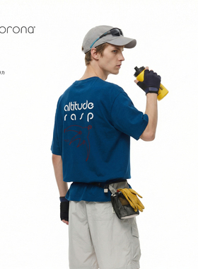 RASP后背运动撞色印花设计感舒适索罗娜休闲凉感百搭男女短袖T恤