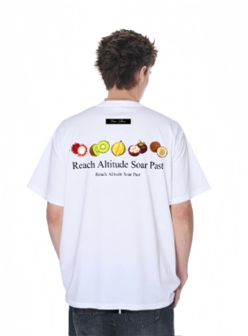 RASP水果派对短袖T恤男女夏新款趣味美式复古情侣装宽松圆领上衣