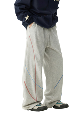 RASP撞色哈苏线弯刀卫裤男女款春夏舒适显高运动宽松休闲直筒裤子