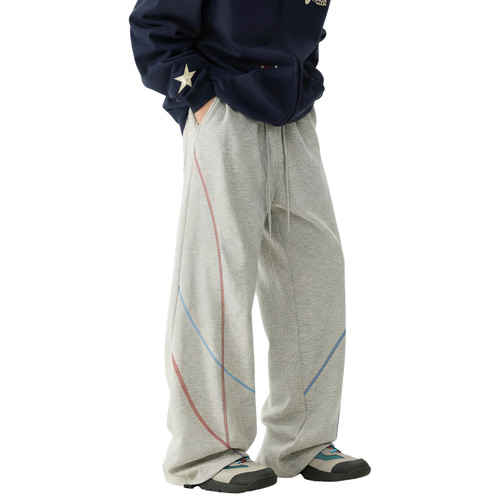 26款撞色哈苏线休闲运动宽松长裤