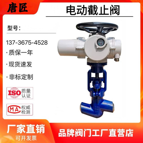 电动焊接截止阀 电动Y型截止阀电动电站截止阀J961Y-160V J965Y