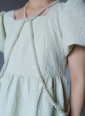 珍珠身体链仿珍珠交叉女