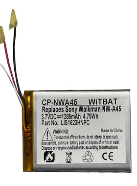 适用索尼Walkman NW-A105 NW-A106 NW-A107电池LIS1623HNPC